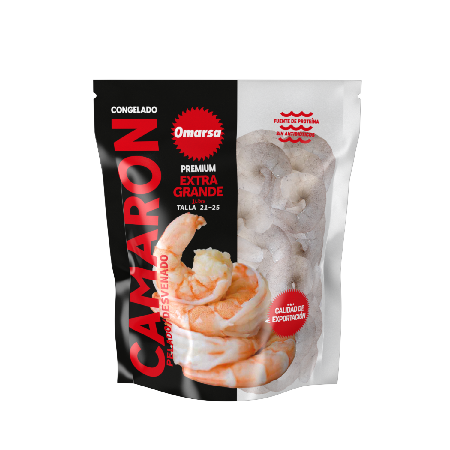 Camarón Premium Pelado y Desvenado Extragrande OMARSA 454 G