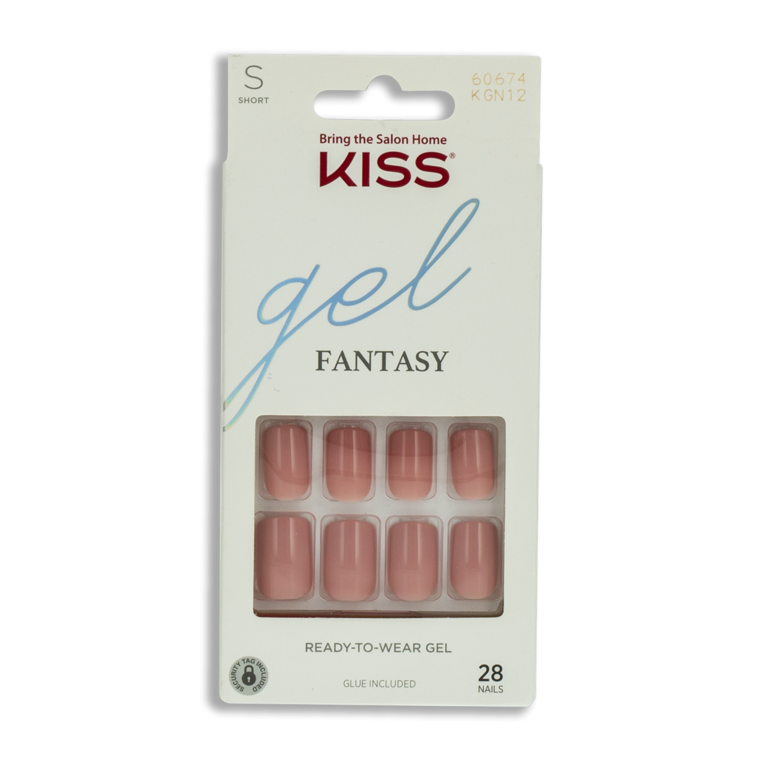 Uñas Postizas Rosas Gel Fantasy Pequeñas KISS X 28 Uds