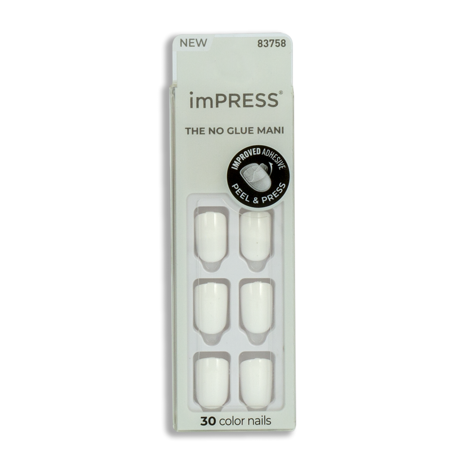 Uñas Postizas Color Blanco IMPRESS X 30 Uds