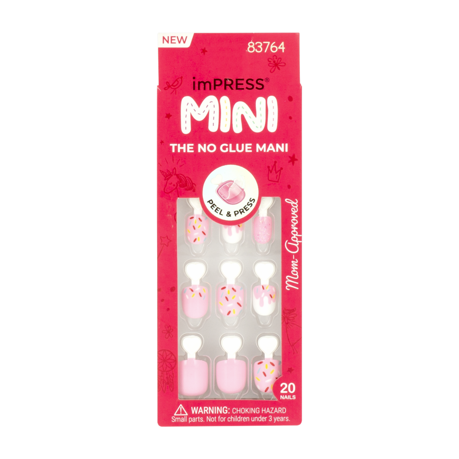 Uñas Postizas Mini Diseño De Helado IMPRESS X 20 Uds