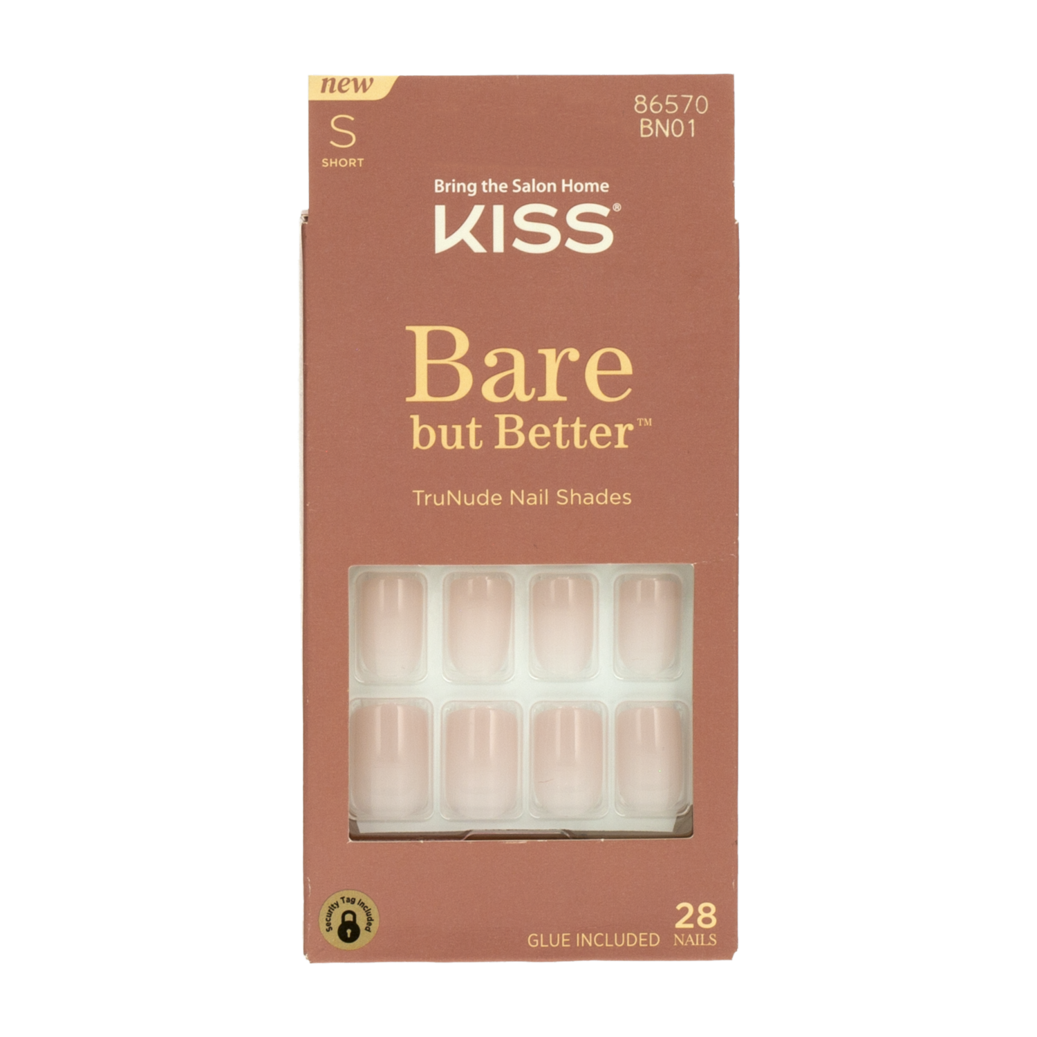 Uñas Postizas Pequeñas Bare But Better TruNude KISS X 28 Uds