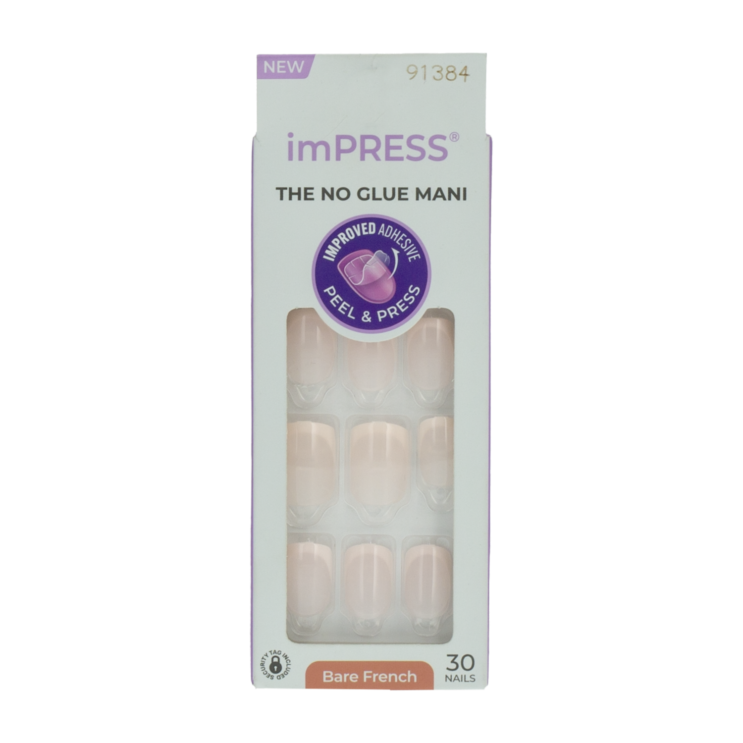 Uñas Postizas Francés Rosa IMPRESS X 30 Uds
