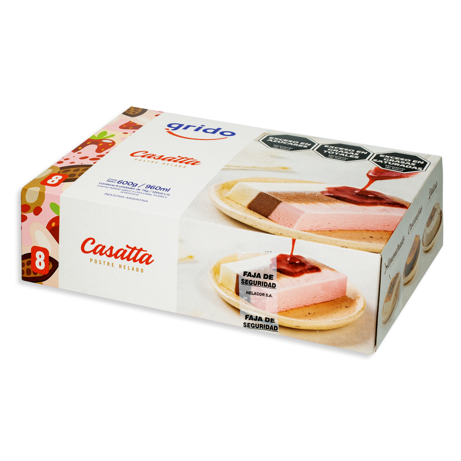 Postre Helado Cassata GRIDO 8 X 75 G