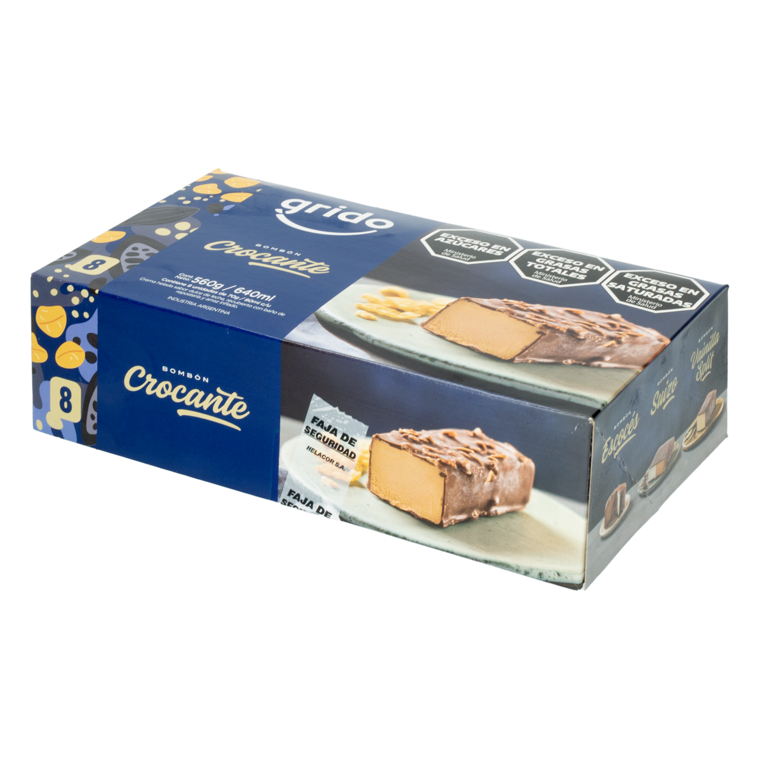 Helado Bombón Crocante GRIDO 8 X 70 G