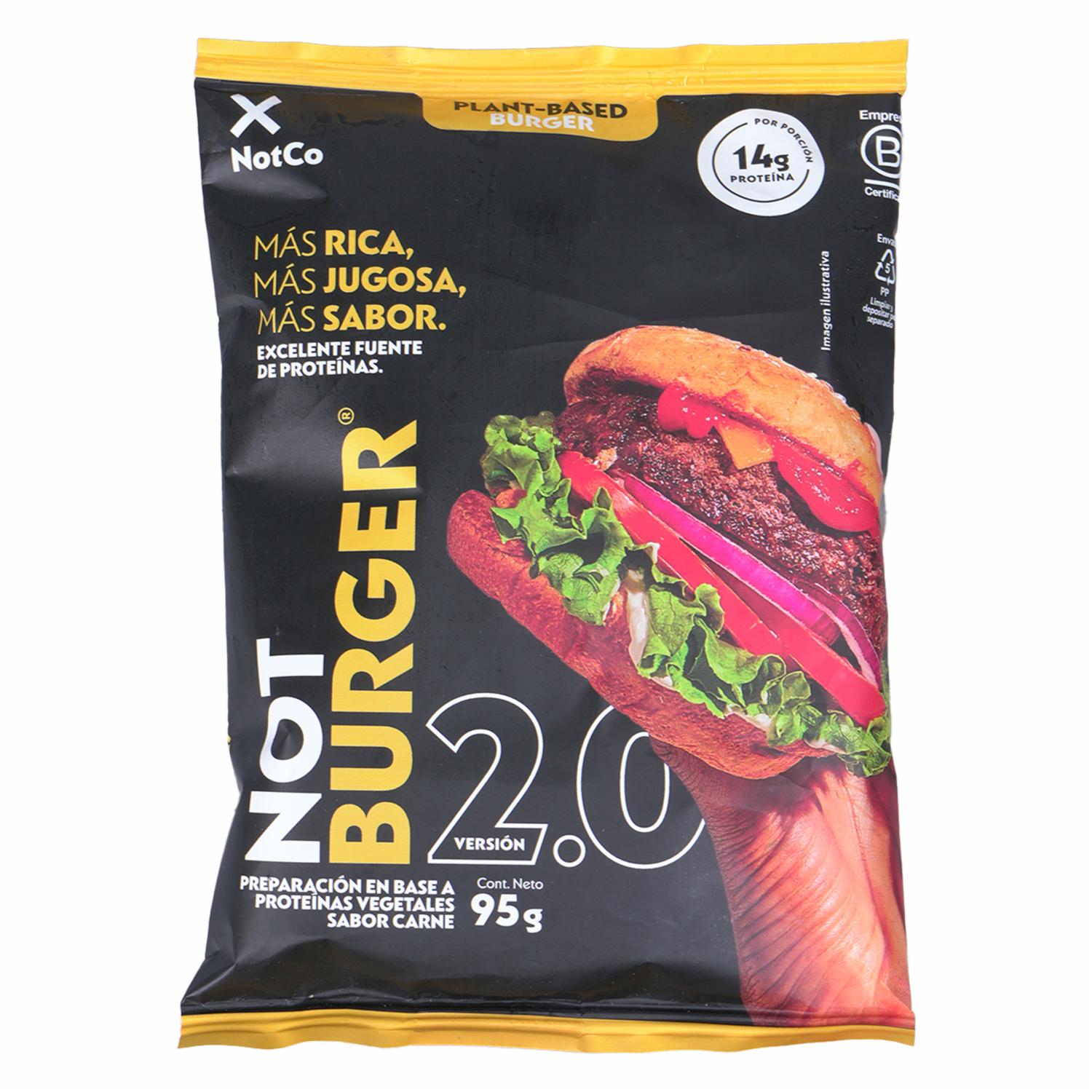 Not Burger Hamburguesa Vegetal NOTCO 95 G
