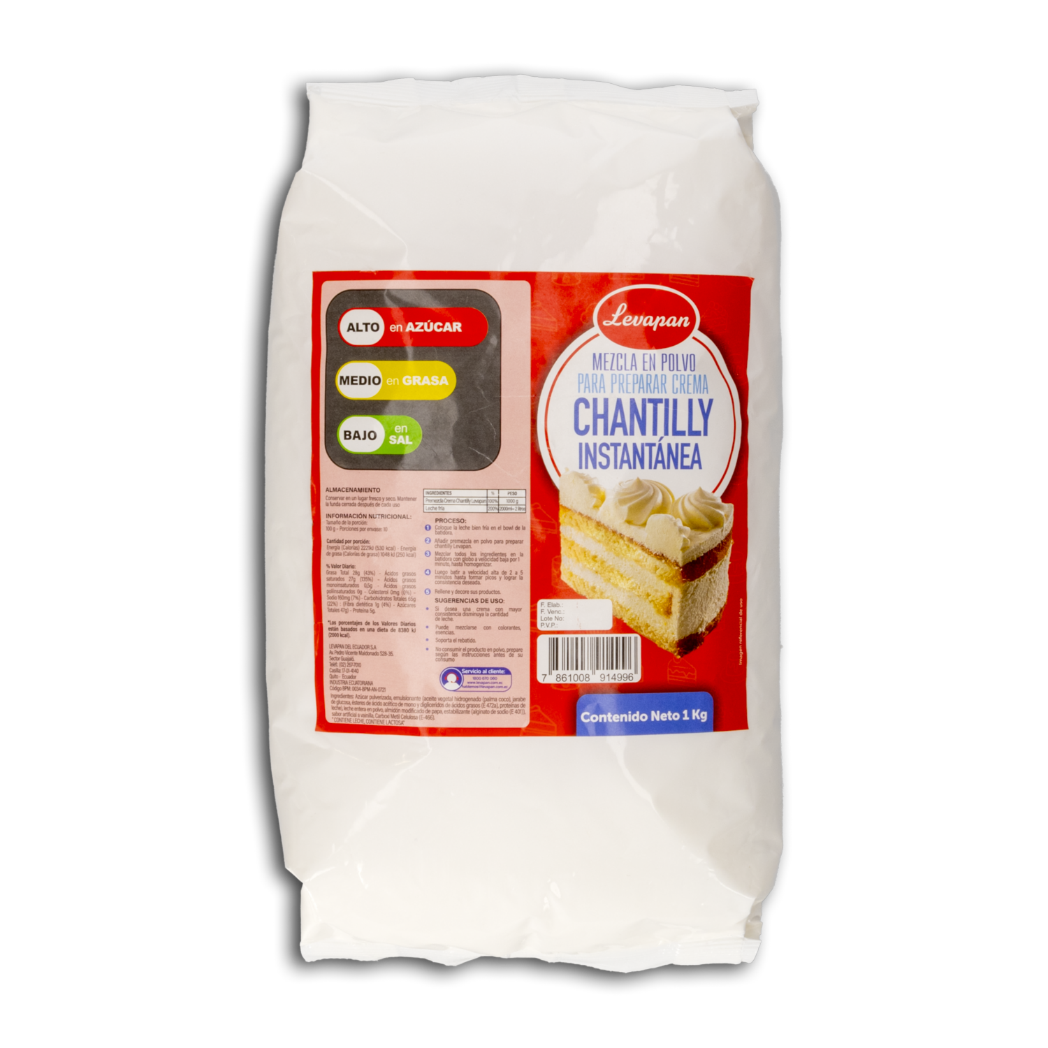 Crema Chantilly En Polvo LEVAPAN 1000 G