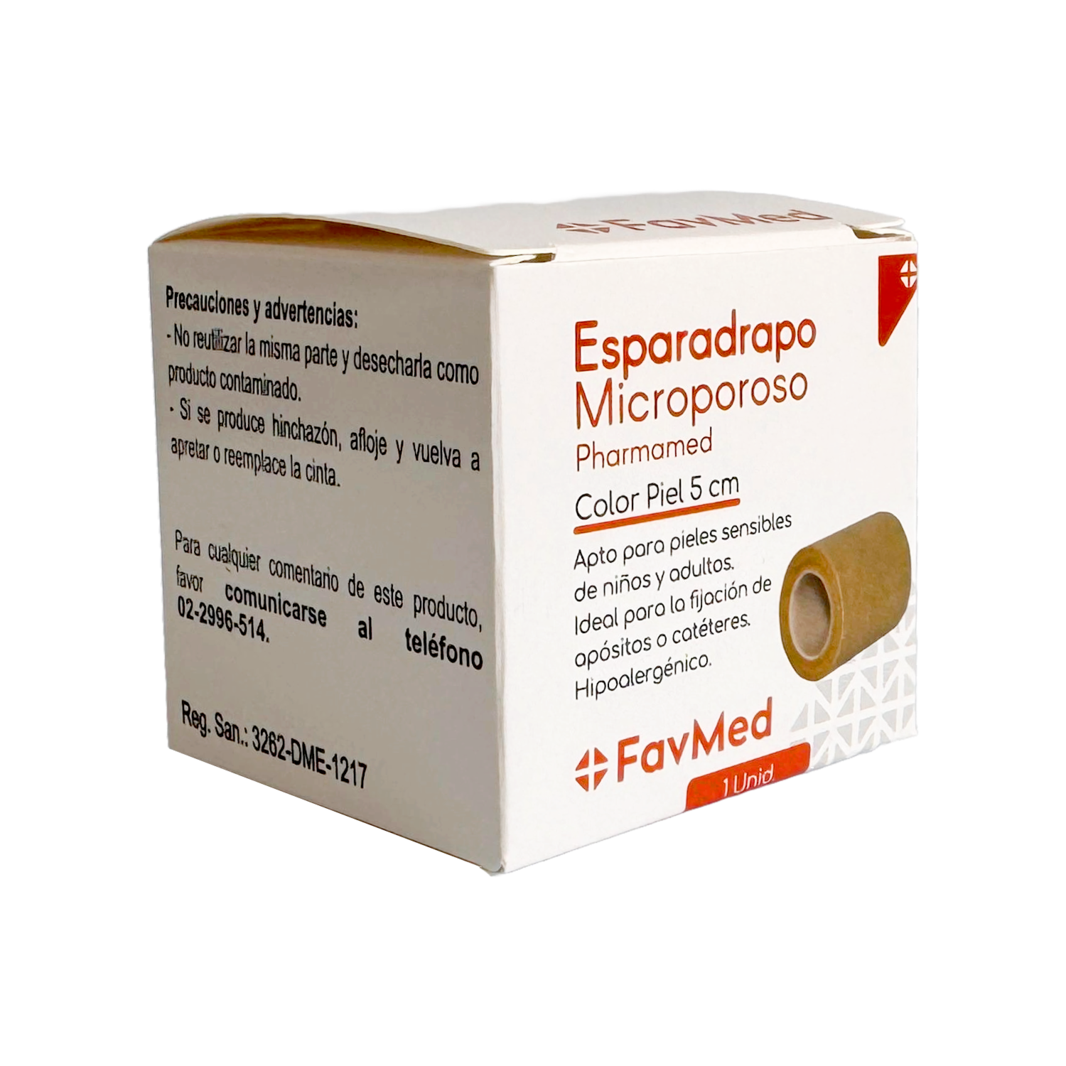Esparadrapo Microporoso Color Piel FAVMED 5 cm