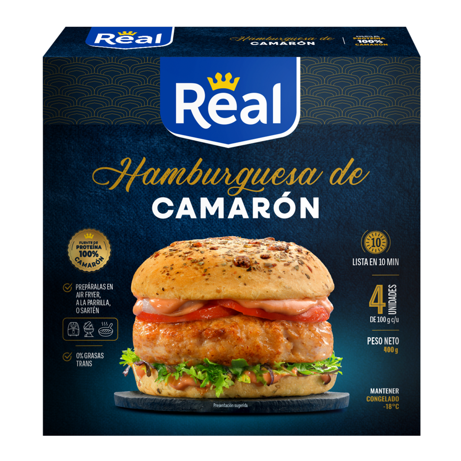 Hamburguesa De Camarón REAL 400 G