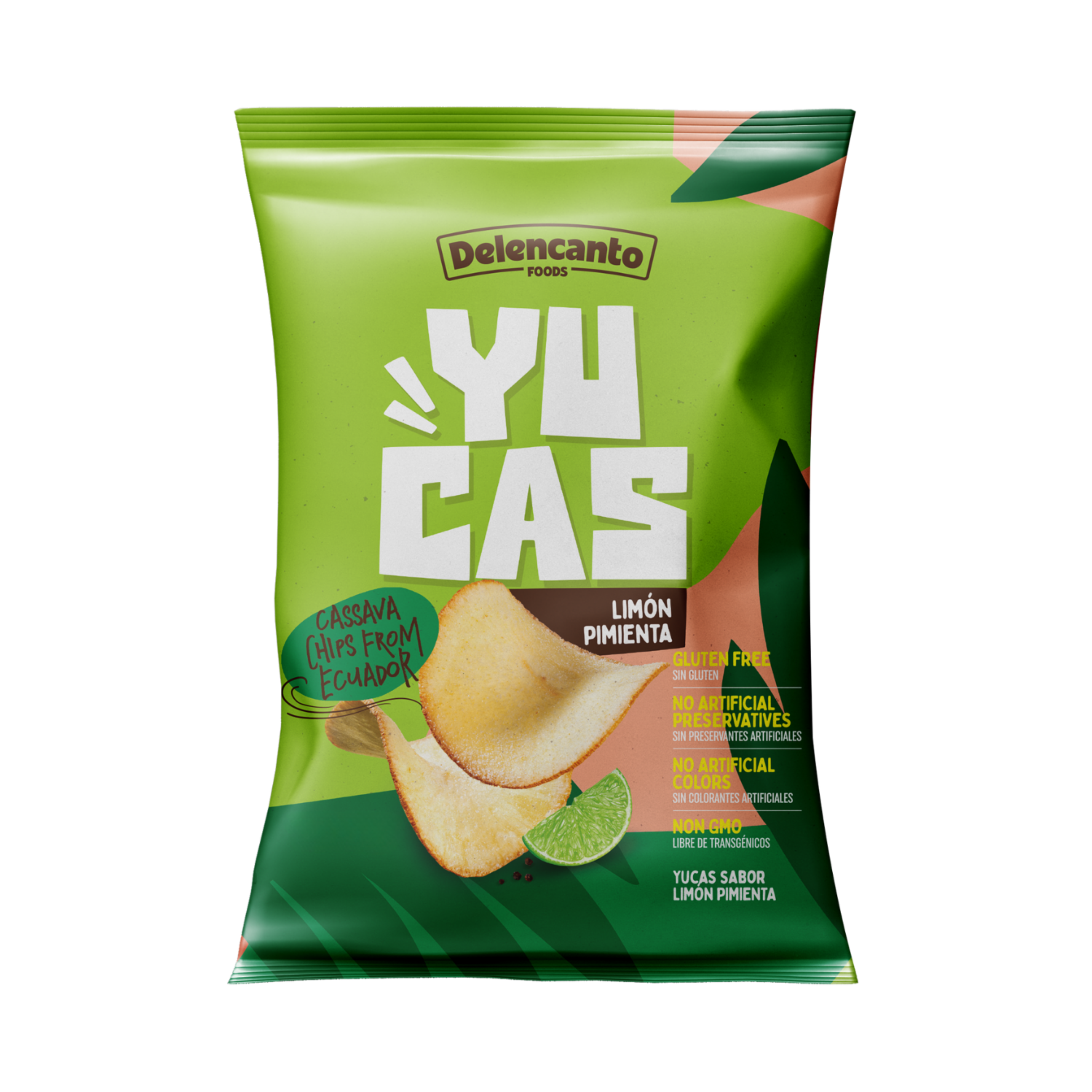 Chips De Yuca Frita Sabor Limón Pimienta YUCAS 112 G