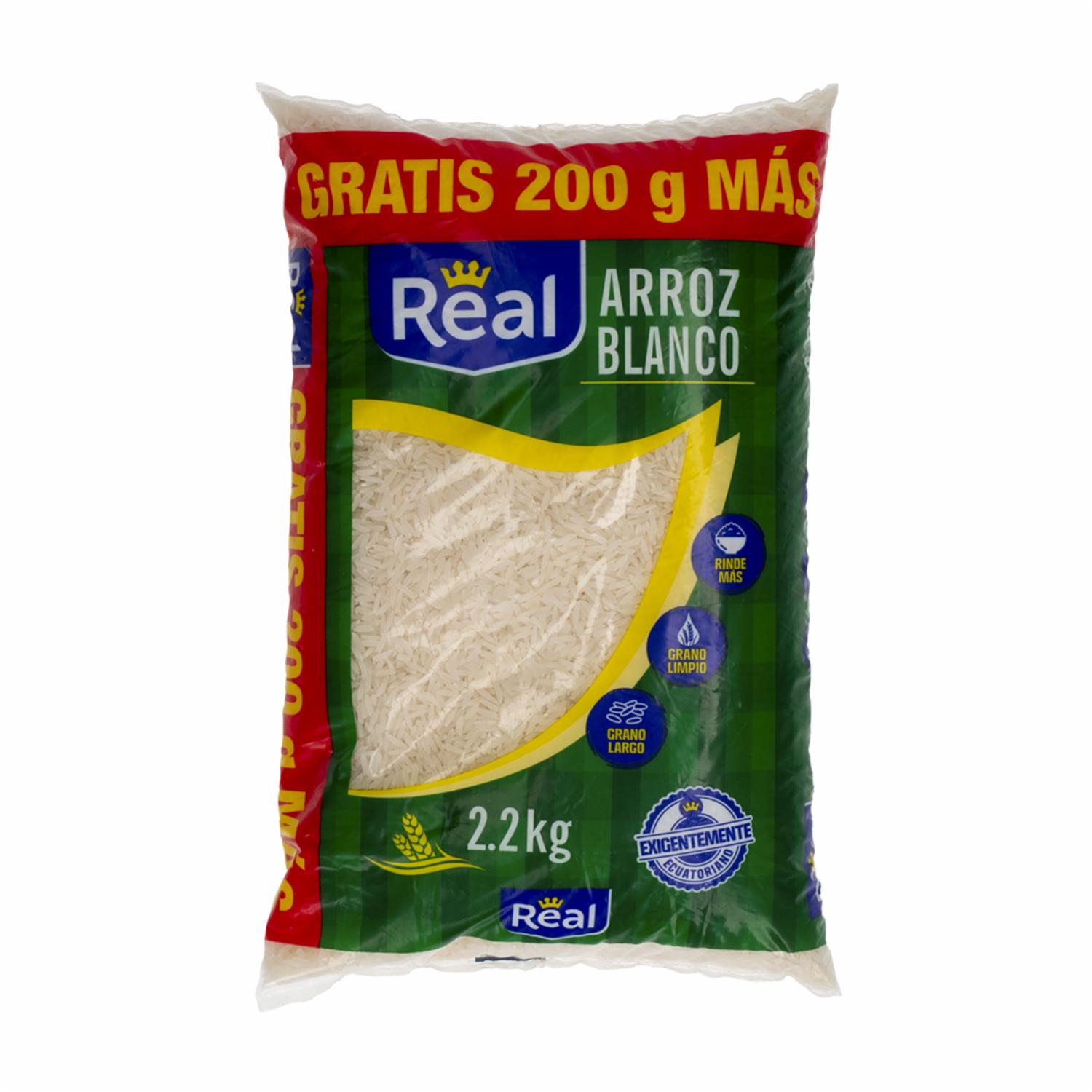 Arroz Blanco Grano Largo Y Limpio REAL 2.2 Kg