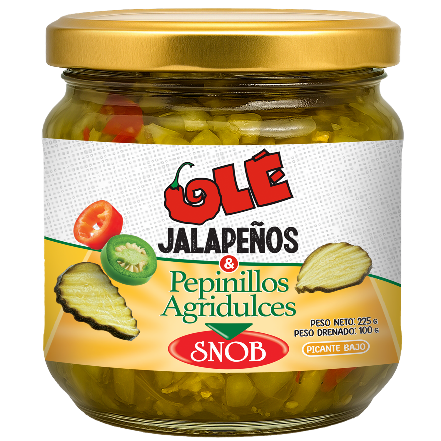 Pepinillos Con Jalapeño OLÉ 225 G