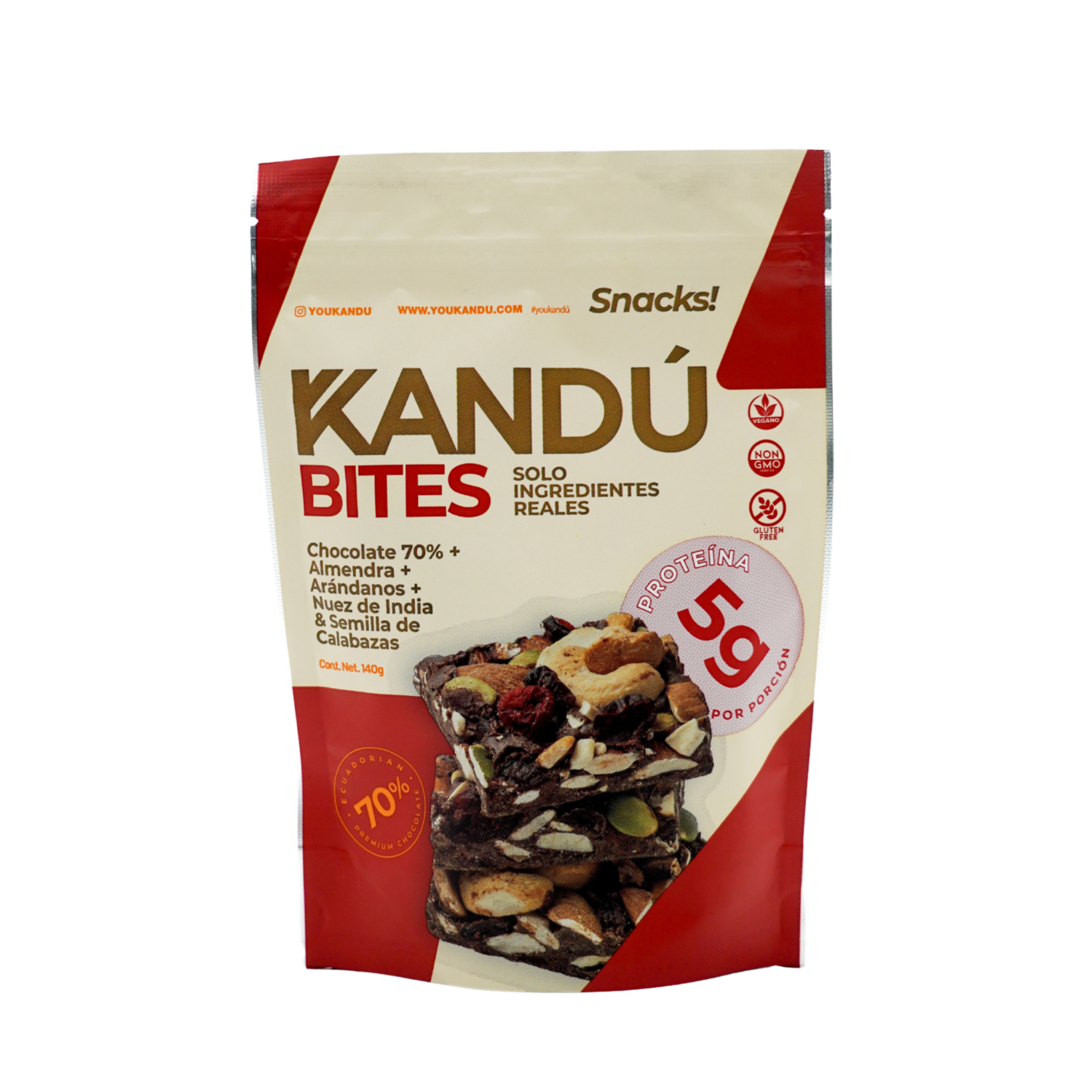 Bites De Chocolate Almendra Arándanos Semillas De Calabaza KANDÚ 140 G