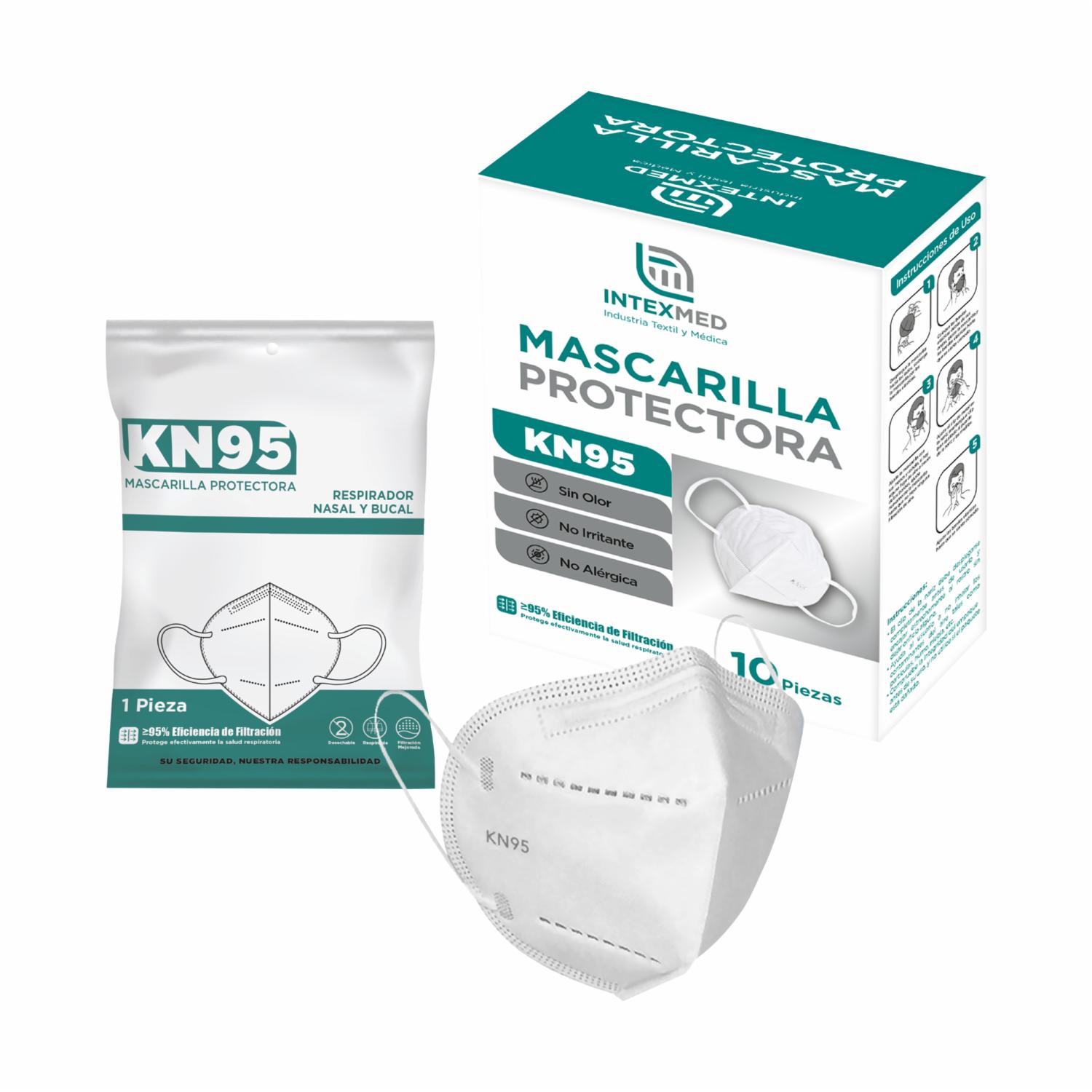 Mascarilla Kn95 Adulto Blanca INTEXMED 10 Uds