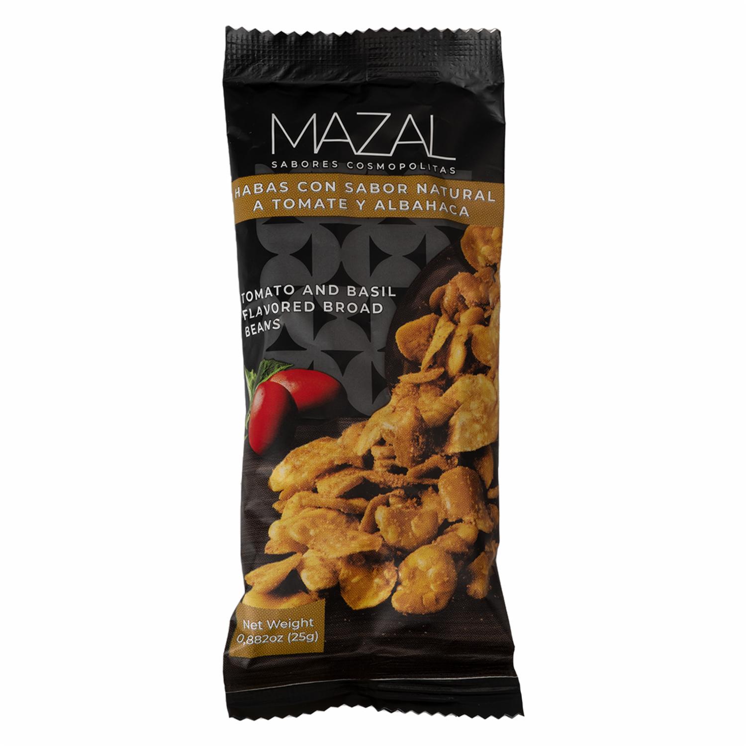 Habas Con Sabor Natural A Tomate Y Albahaca MAZAL 25 G