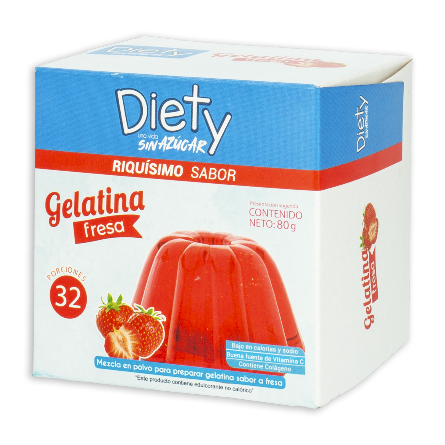 Gelatina De Fresa DIETY 80 G
