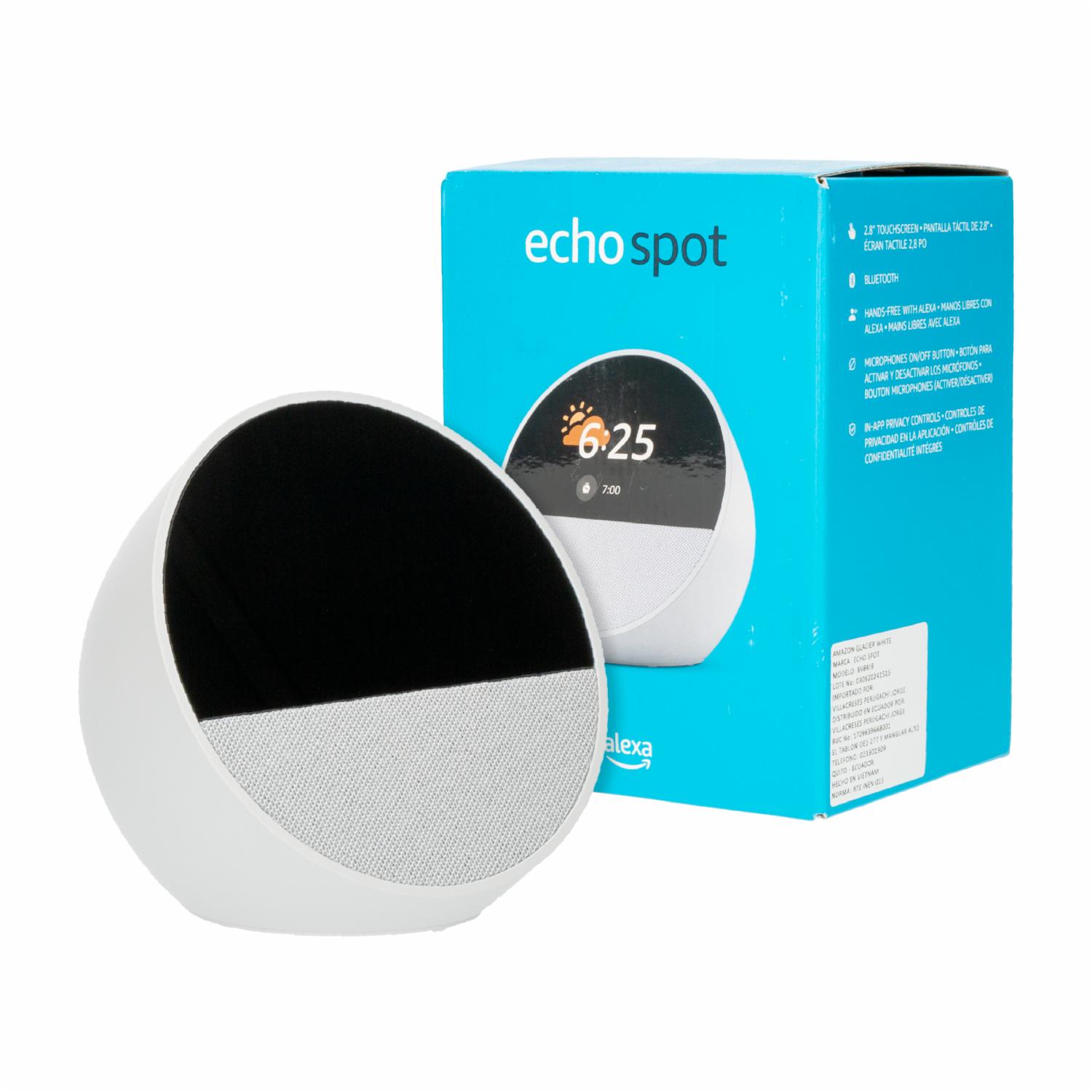 Echo Spot Glacier White Alexa AMAZON Pantalla 2.83″