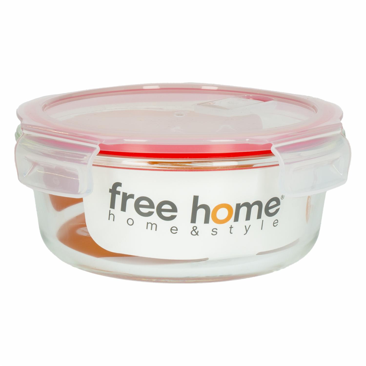 Refractario Hermético Con Válvula Rojo Claro FREE HOME Redondo
