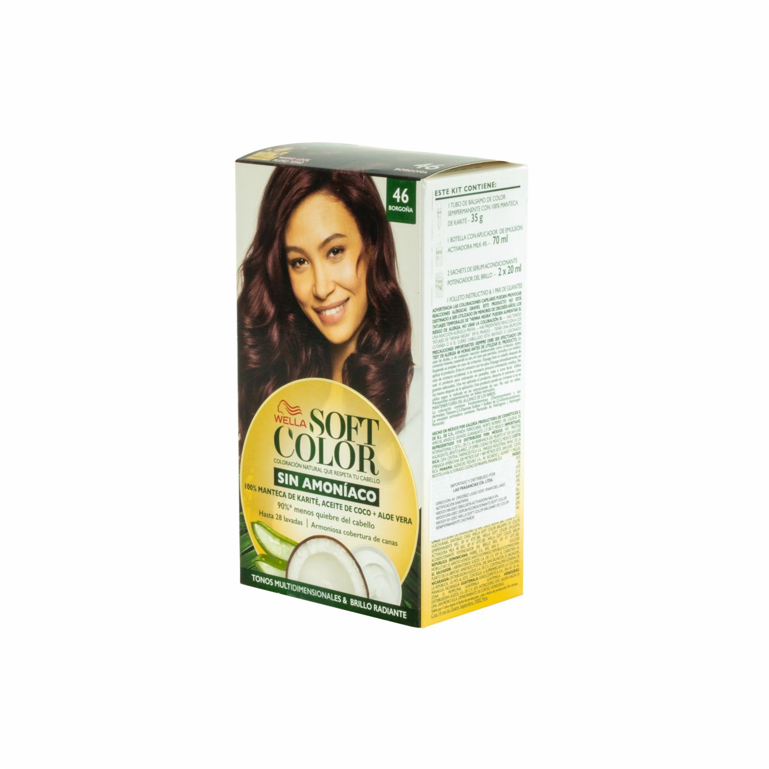 Tinte De Cabello Capilar Soft Color Kit N° 46 Borgona WELLA SOFT COLOR 145 Ml