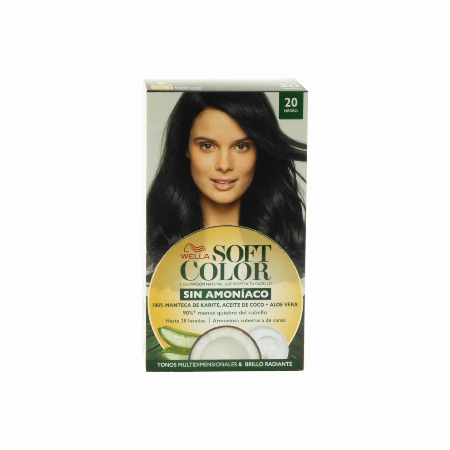 Tinte De Cabello Capilar N° 20 Negro WELLA SOFT COLOR 145 Ml