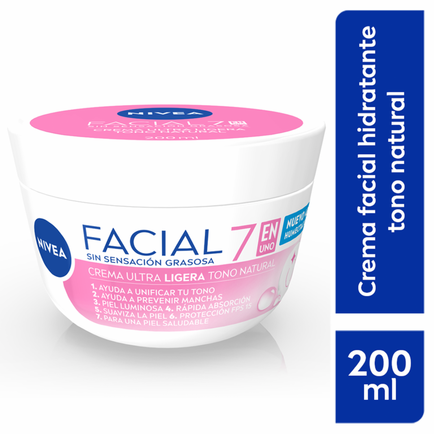 Crema Facial Cuidado Aclarado Natural 5 En 1 Sin Sensación Grasosa NIVEA 200 Ml