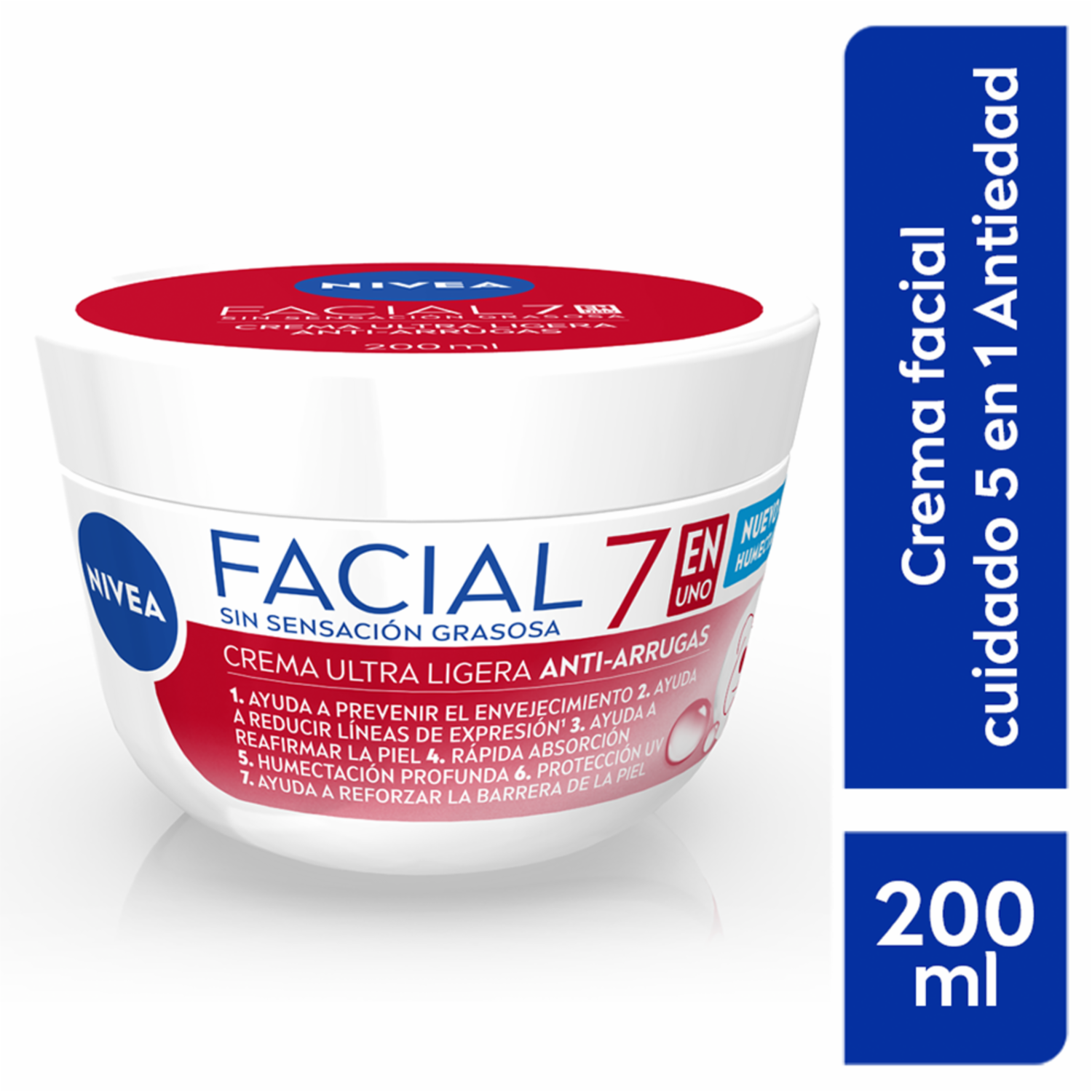 Crema Facial 5 En 1 Cuidado Anti Arrugas NIVEA 200 Ml