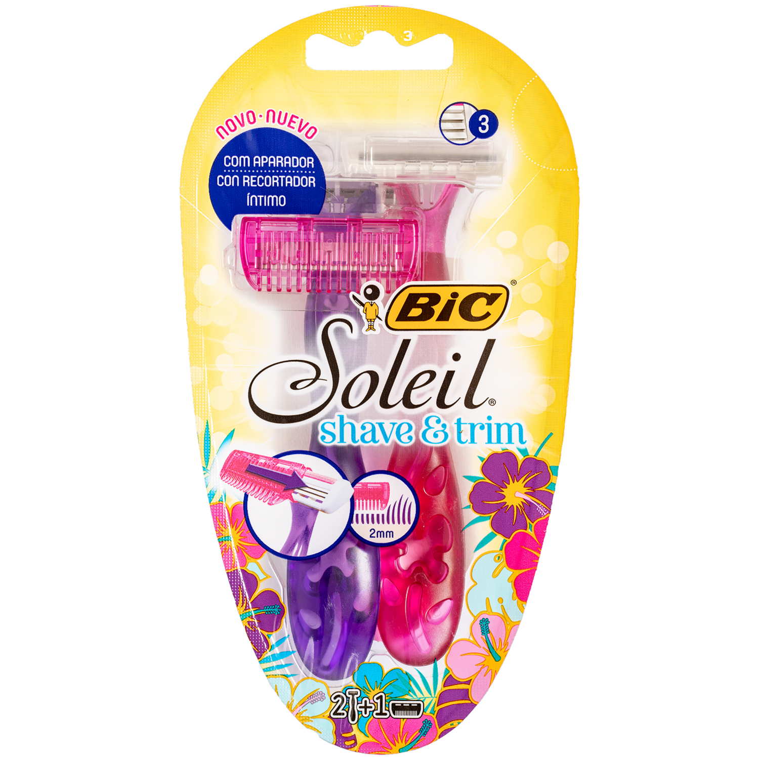 Razuradora Desechable De Mujer Solei Shave And Trim BIC 1X2 Unidades + Recortador