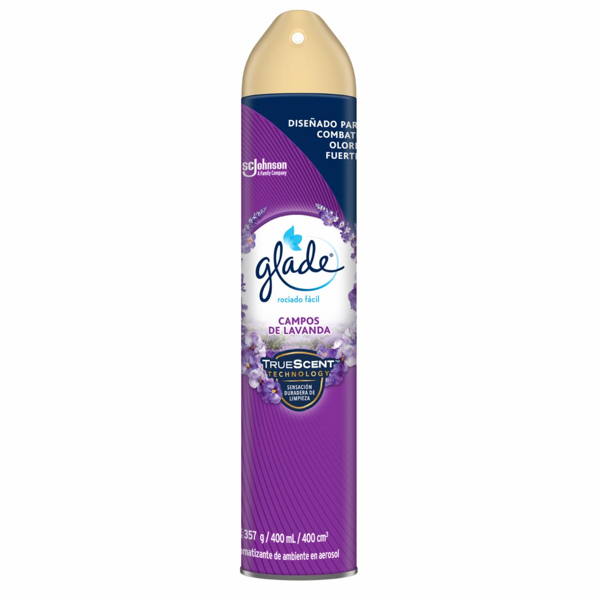 Desodorante Ambiental En Aerosol Campos De Lavanda Spray GLADE 400 Ml