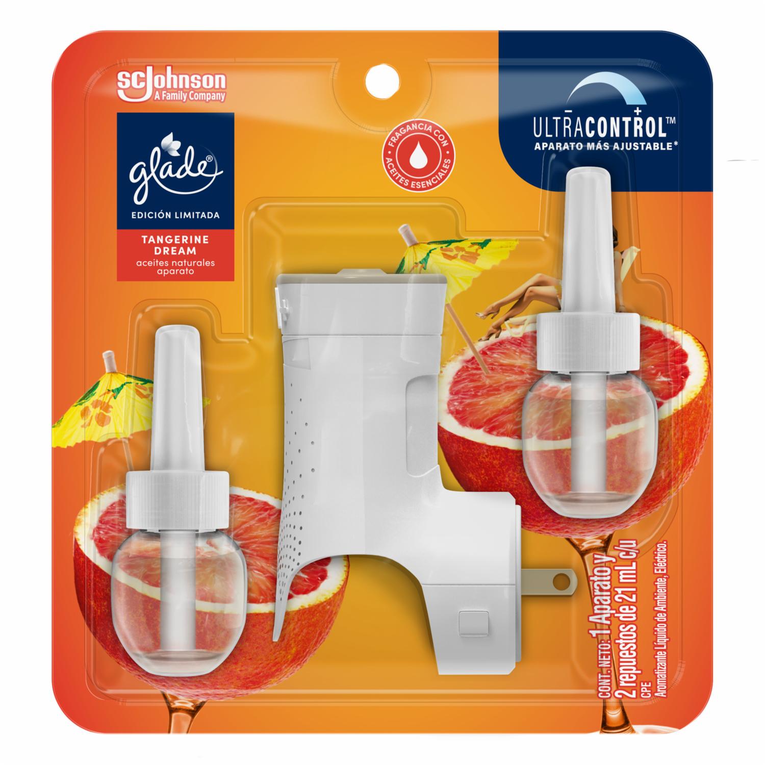 Ambientador En Aceite Tangerine Dream X2 + Aparato Completo GLADE 2 X 21 Ml