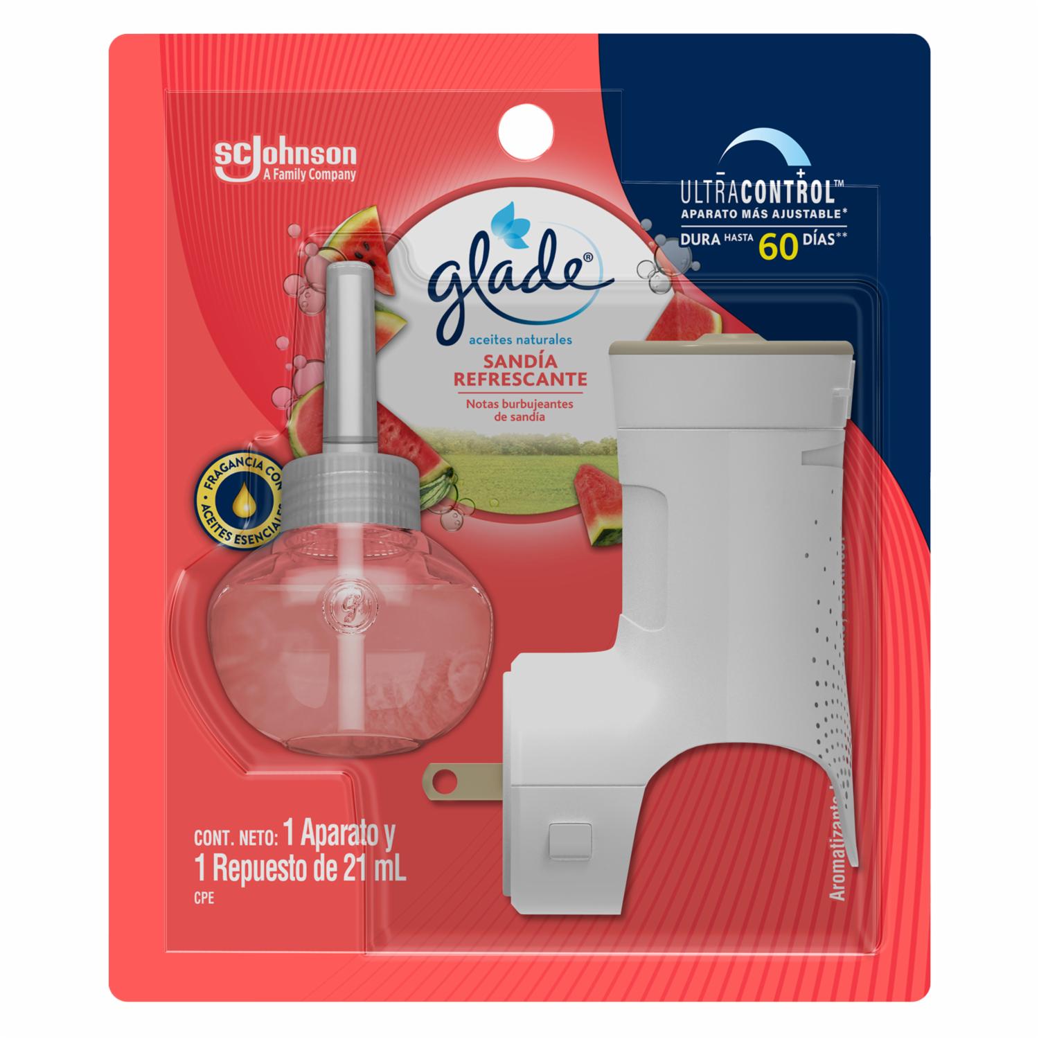 Ambientador En Aceite Fragancia Sandía Refrescante + Aparato Completo GLADE 21 Ml