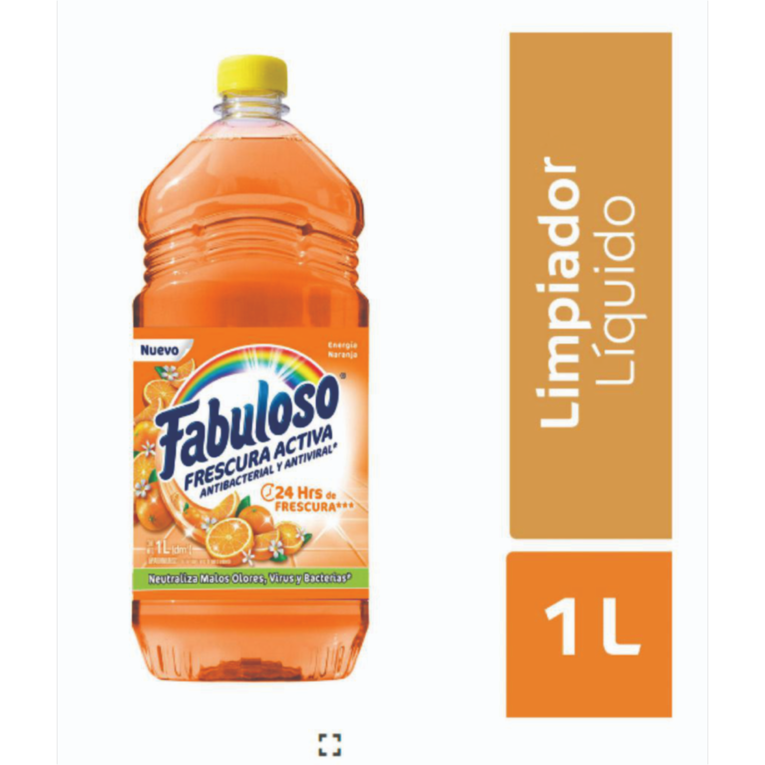 Limpiador Líquido Antibacterial Desinfectante Energía Naranja FABULOSO 1 L