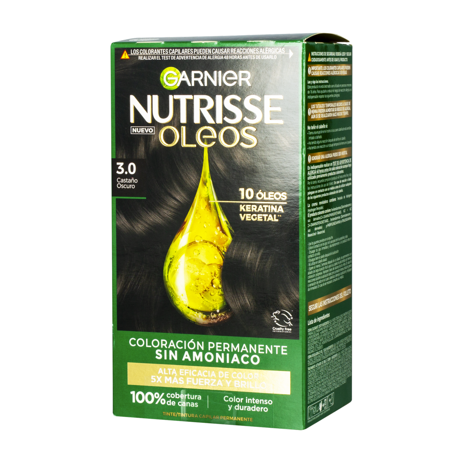 Tinte De Cabello Oleo Castaño Oscuro GARNIER NUTRISSE 3.0