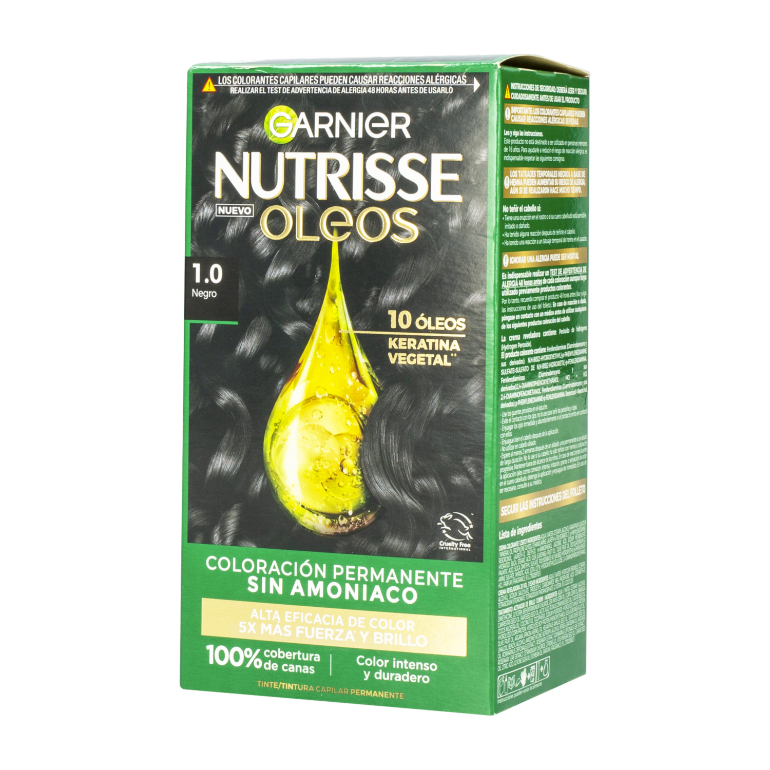 Tinte De Cabello Oleo Negro GARNIER NUTRISSE 1.0