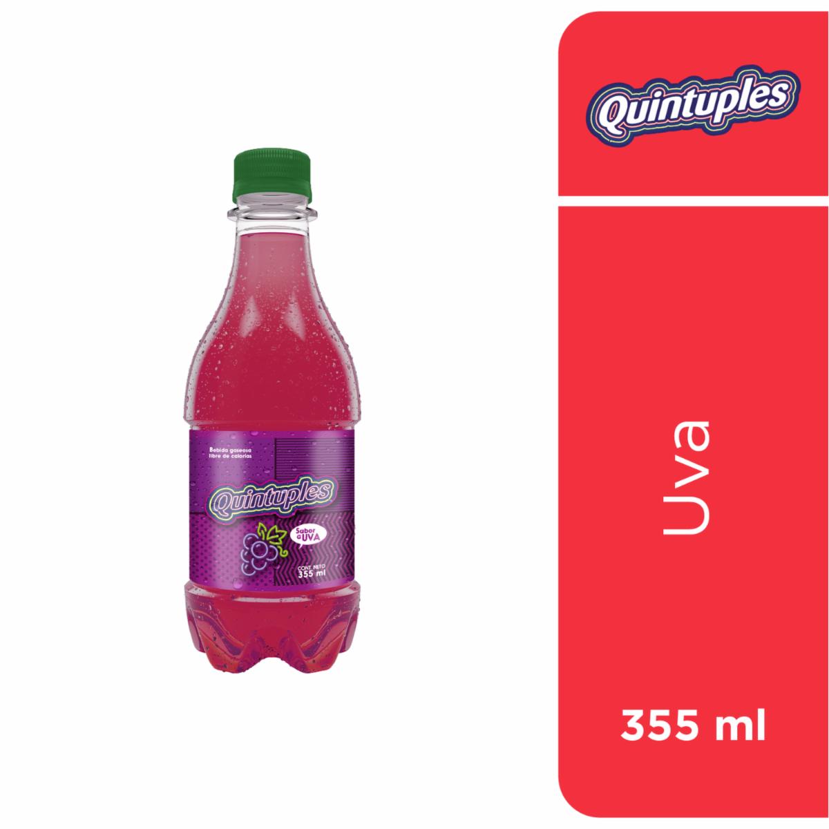 Bebida Gaseosa Sabor A Uva QUINTUPLES 355 Ml