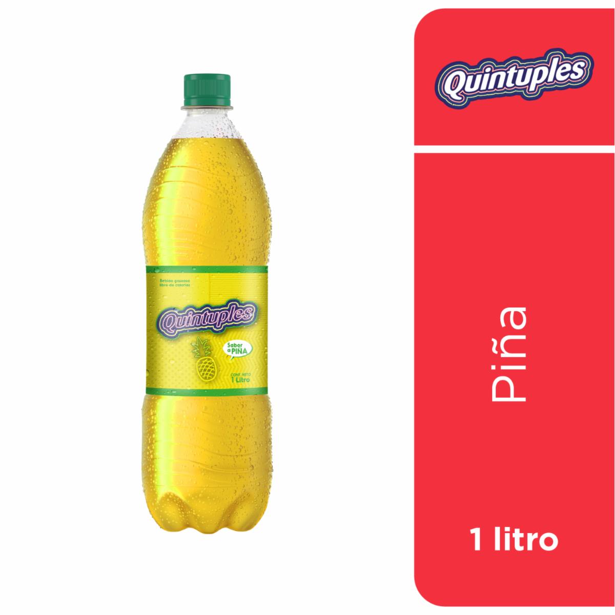Bebida Gaseosa Sabor A Piña QUINTUPLES 1000 Ml