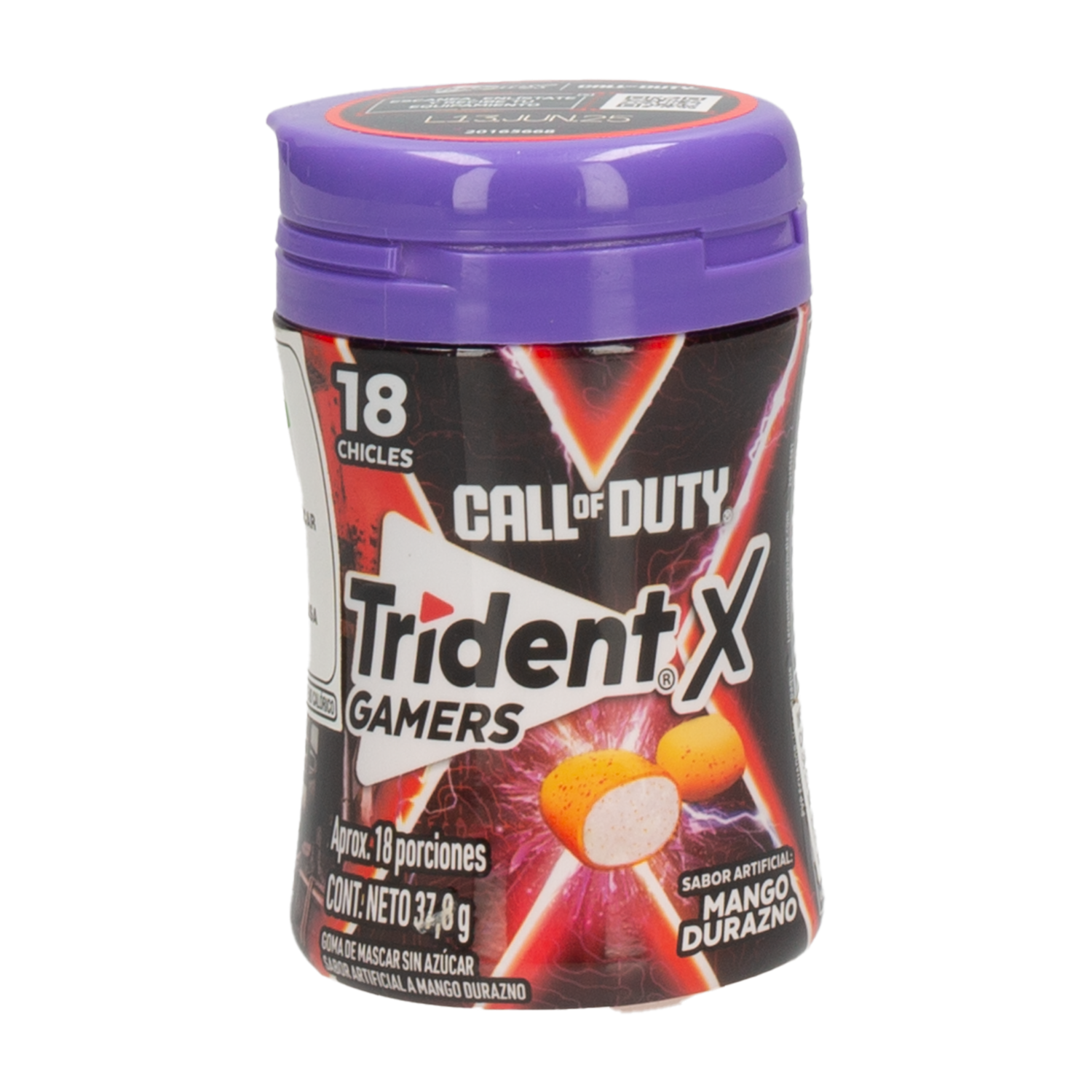 Chicles Sabor A Mango Durazno TRIDENT 37 G