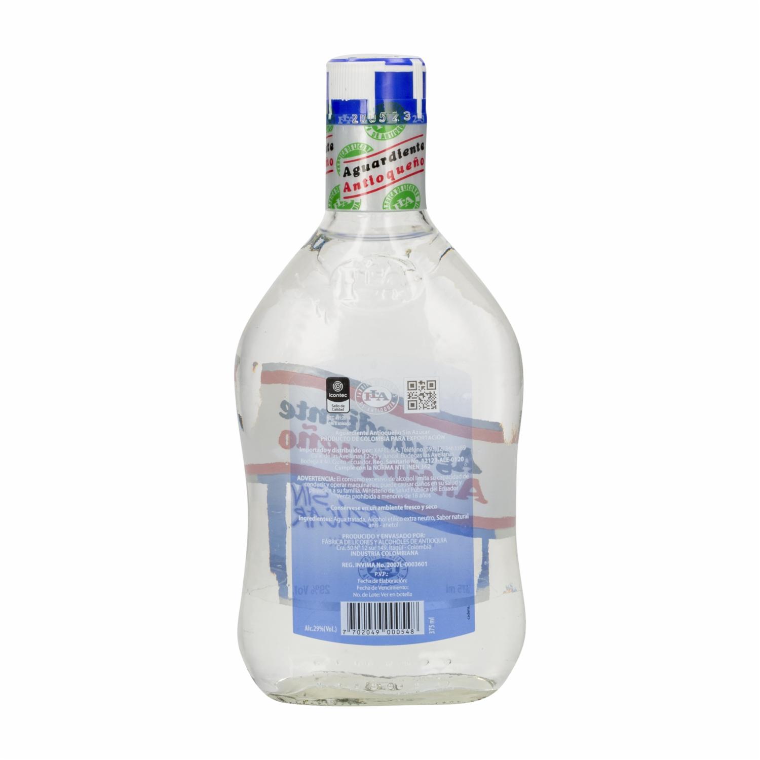 Aguardiente Sin Azúcar AntioqueÑo 375 Ml