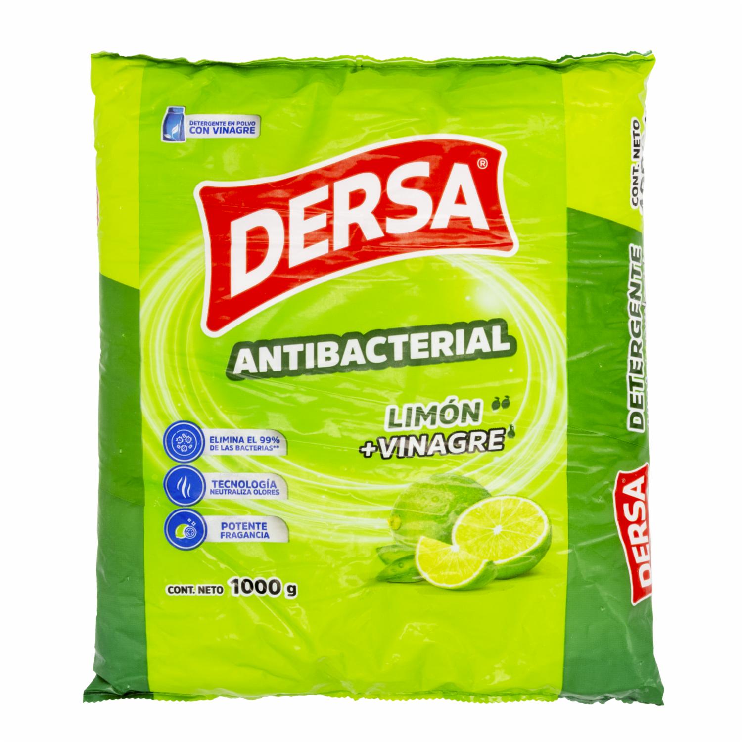 Detergente En Polvo Antibacterial Limón + Vinagre DERSA 1000 G