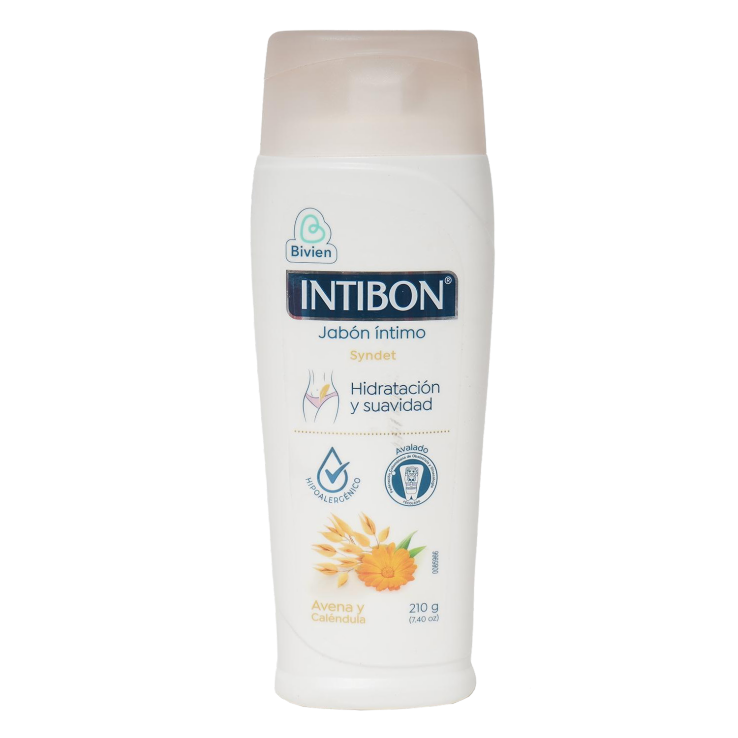 Jabón Íntimo Syndet Para Dama Hidrtación Y Suavidad Hipoalergénico Con Avena Y Caléndula INTIBON 210 G