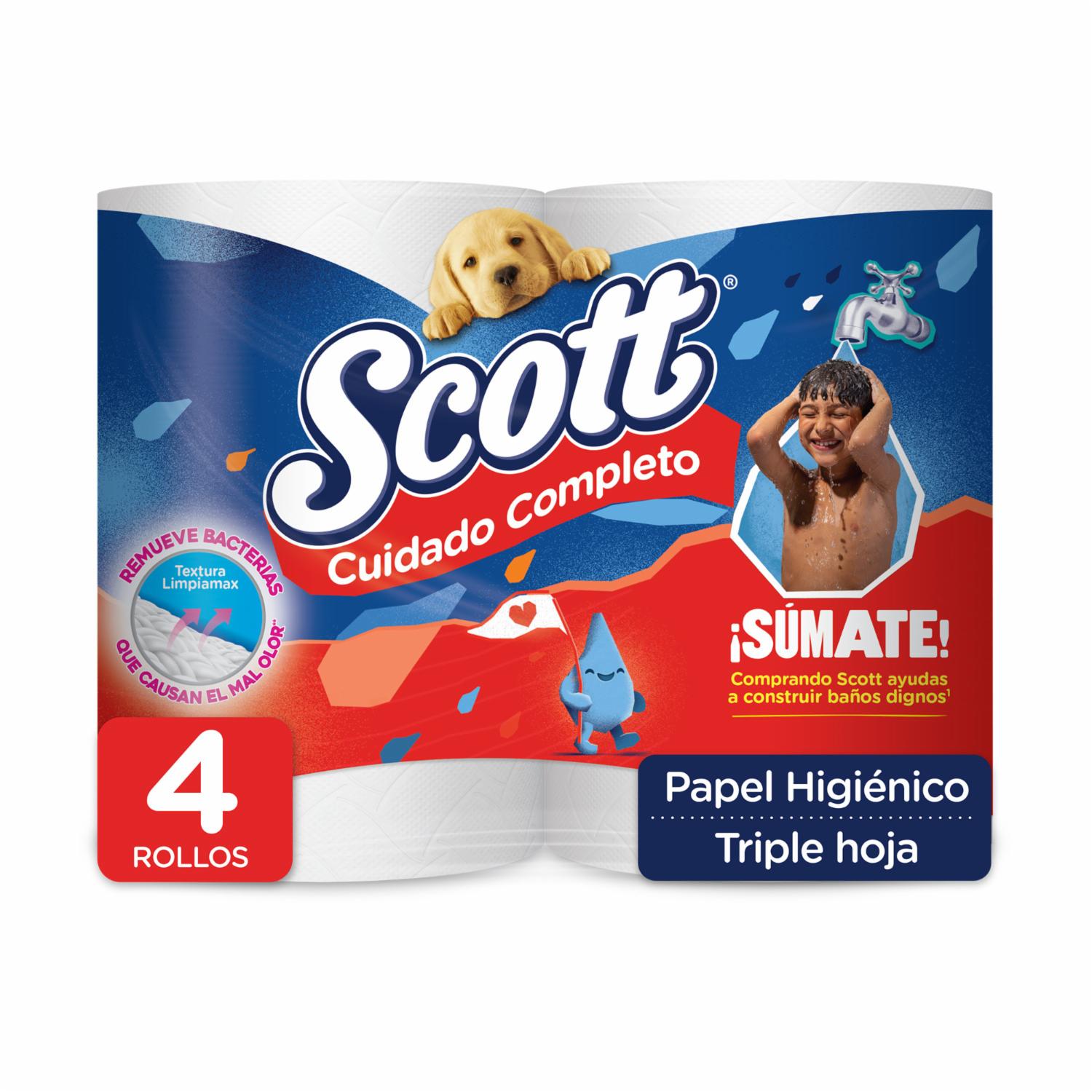 Papel Higiénico Cuidado Completo Triple Hoja SCOTT X 4 Uds