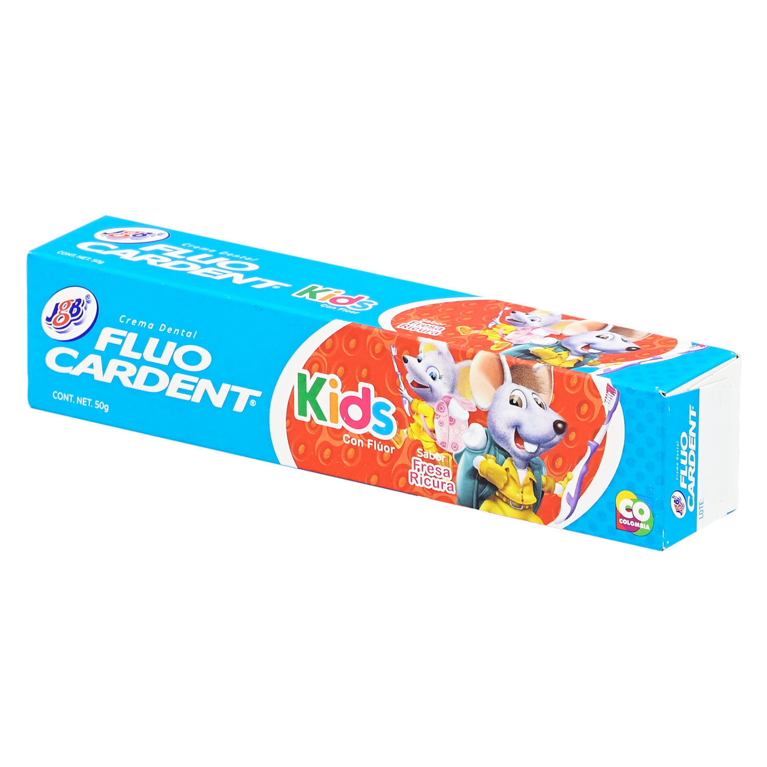 Pasta Dental Kids Con Flúor Sabor Fresa Ricura FLUO CARDENT 50 G