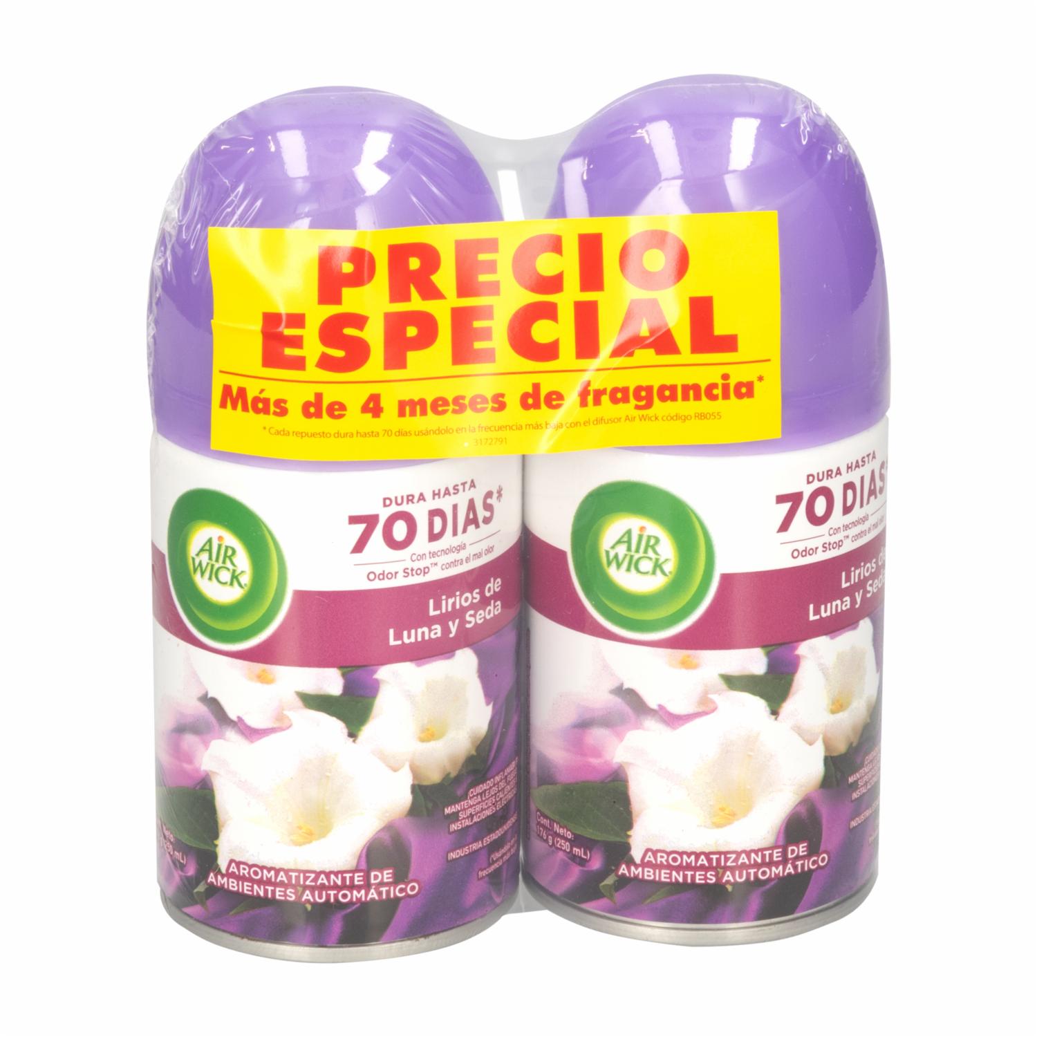Aromatizante De Ambiente Lirios Refil AIRWICK 2 X 250 Ml