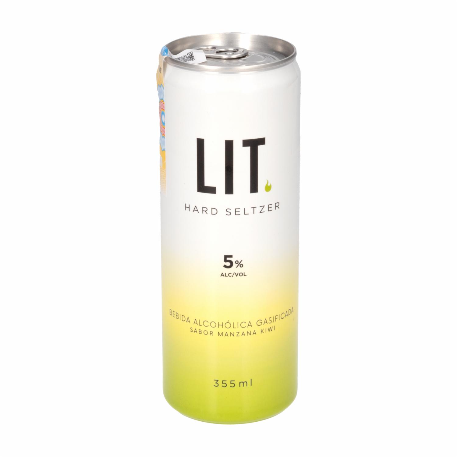 Coctel Sabor A Manzana Kiwi Lit Hard Seltzer 355 Ml
