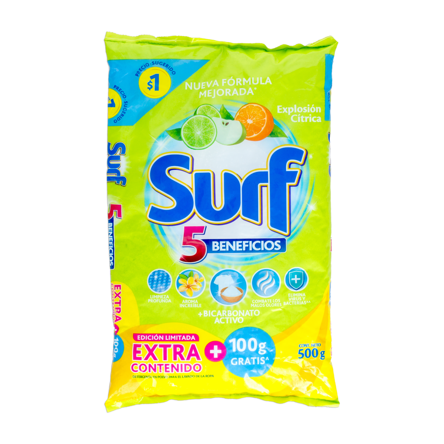 Detergente En Polvo Explosión Cítrica SURF 500 G