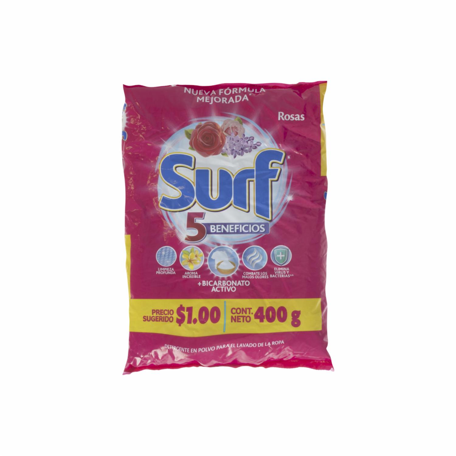 Detergente En Polvo Aroma Rosas Y Lilas SURF 400 G