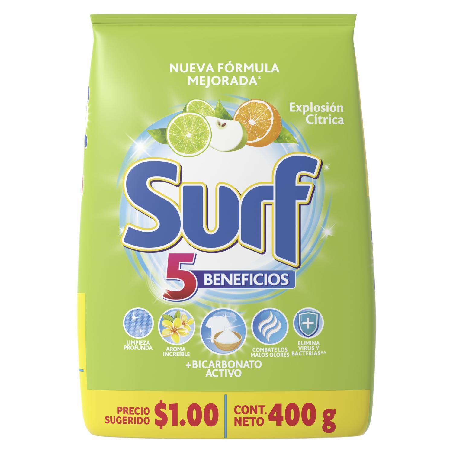 Detergente En Polvo Explosión Cítrica SURF 400 G