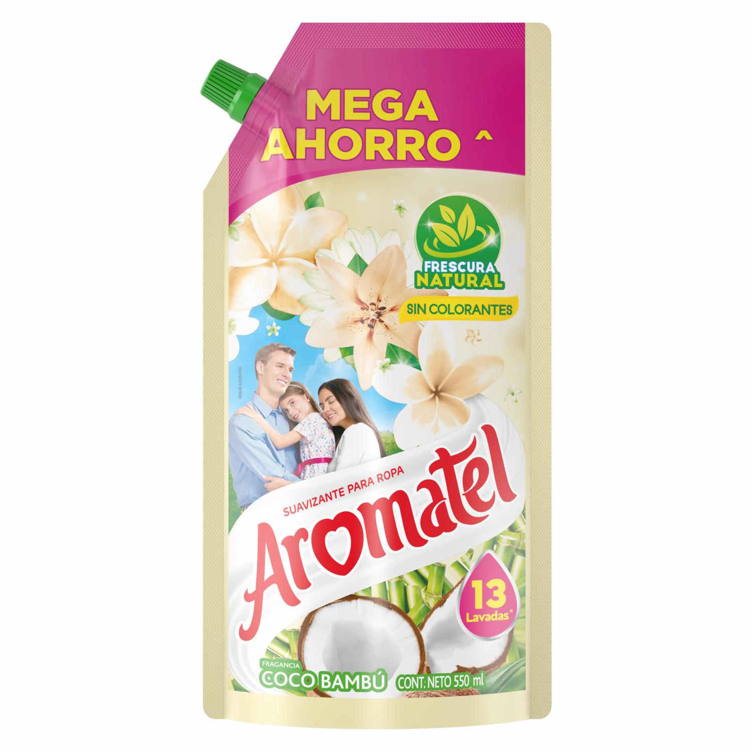 Suavizante Para Ropa Fragancia A Coco Y  Bambú AROMATEL 550 Ml