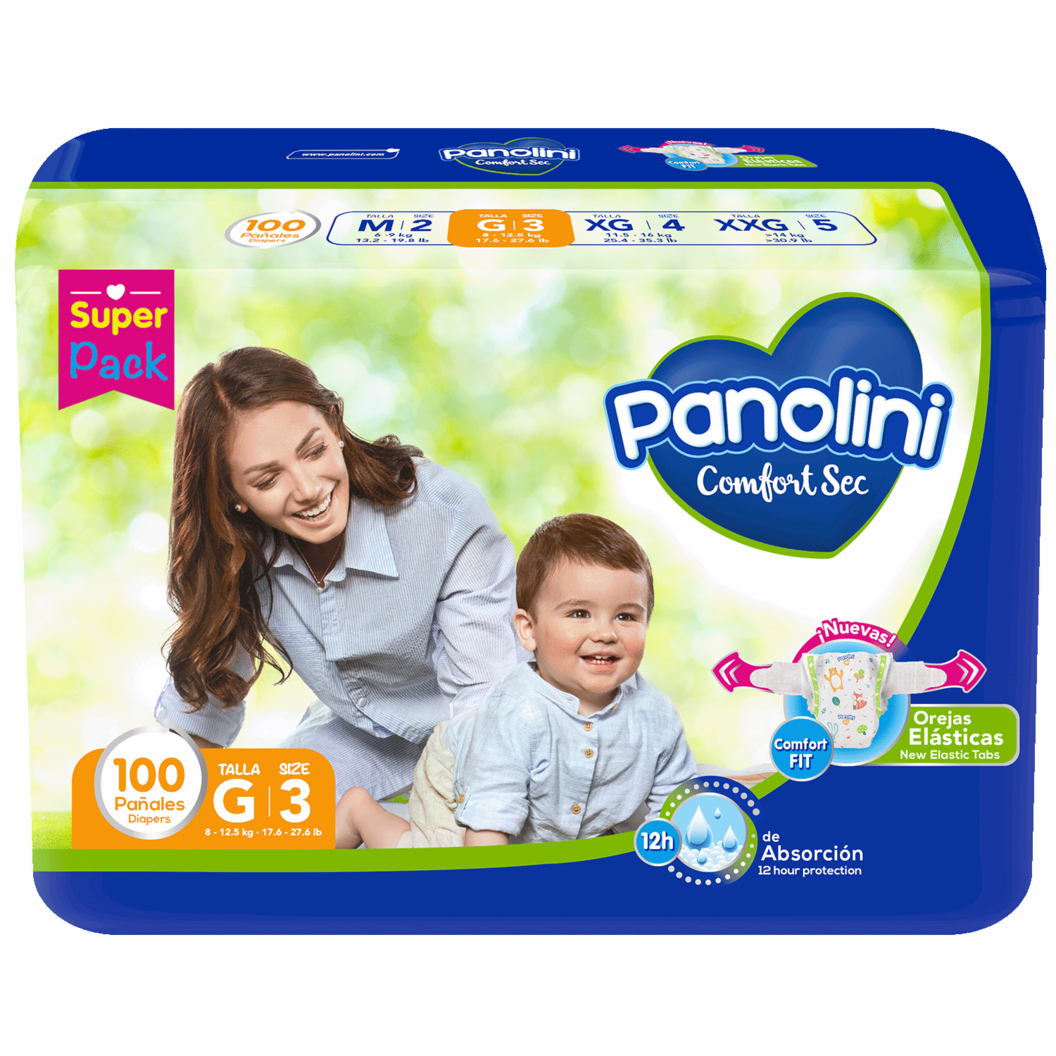 Pañal Comfort Sec Talla G E3 PANOLINI X 100 Uds