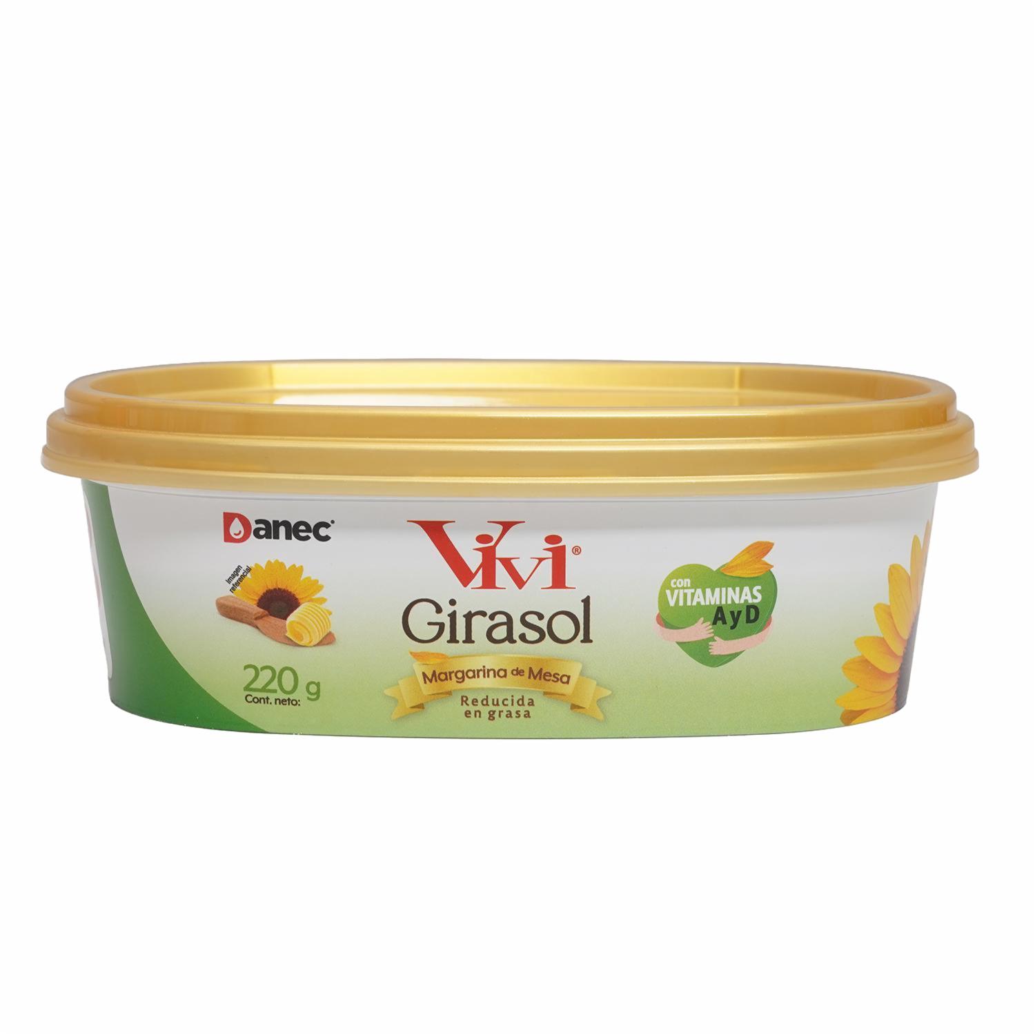 Margarina De Mesa Reducida En Grasa Girasol VIVI 220 G