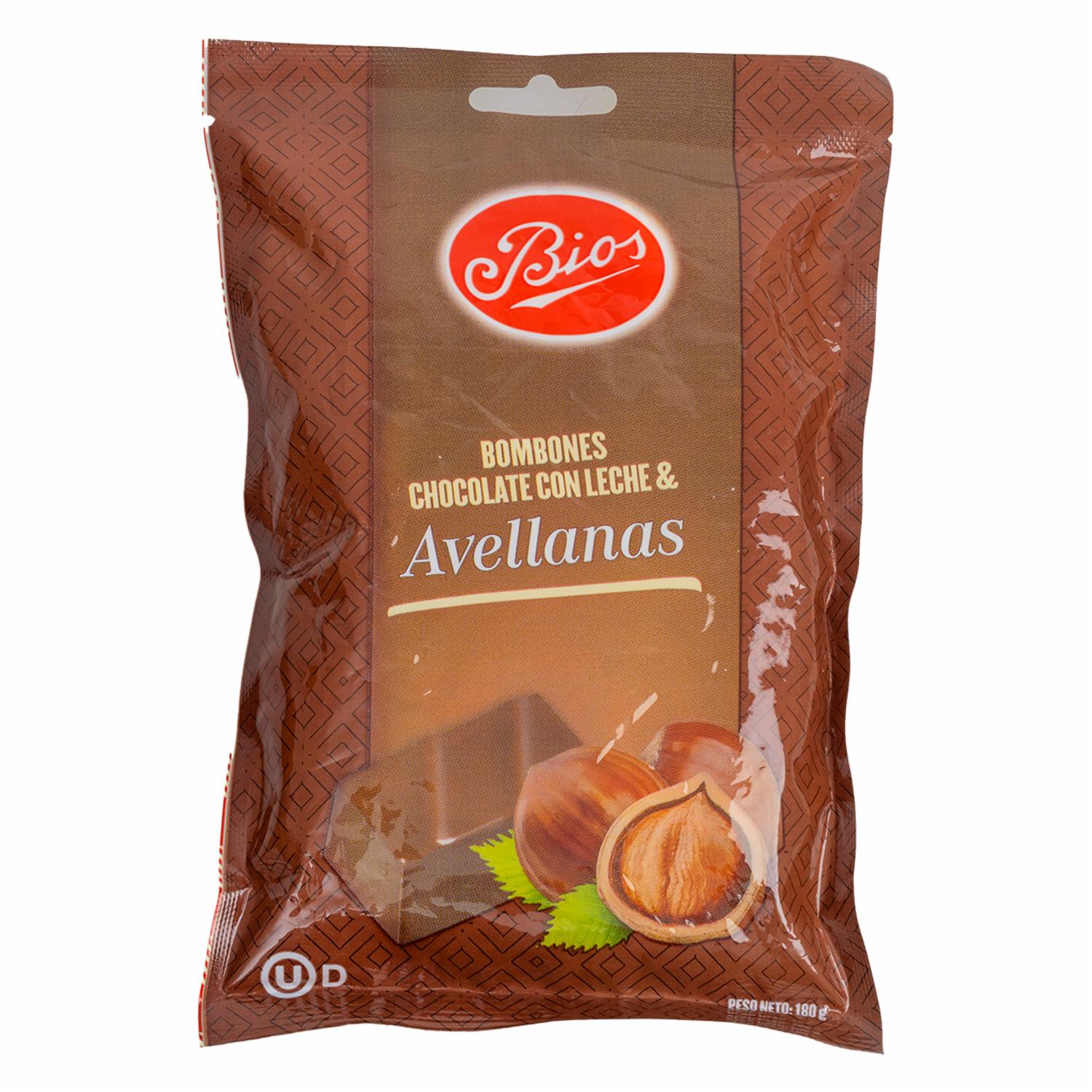 Bombones De Chocolate Con Leche Y Avellanas BIOS 180 G