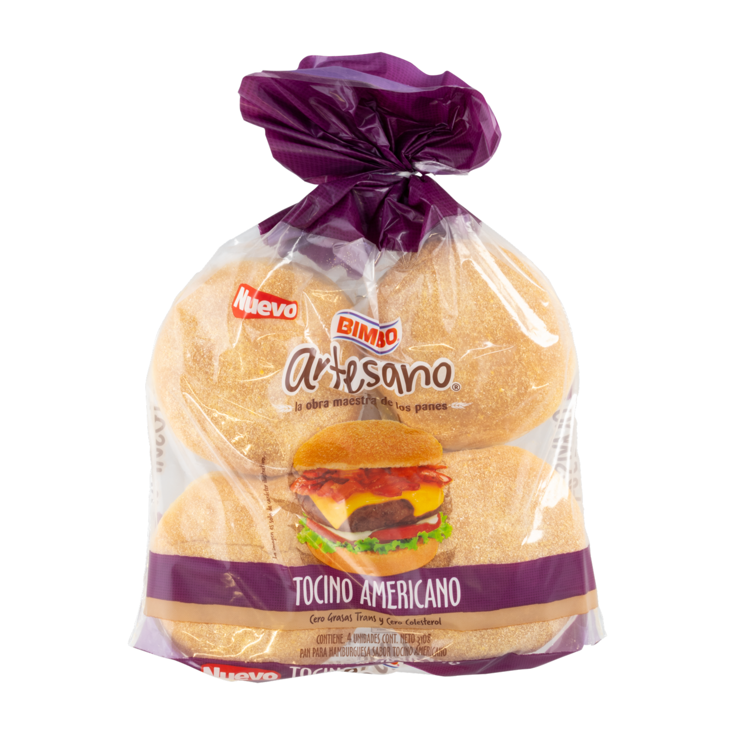 Pan De Hamburguesa Artesano Tocino BIMBO 310 G